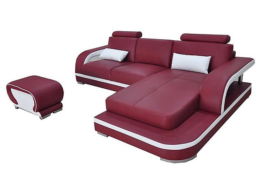 Xlmoebel Ecksofa Luxuriöses Ecksofa aus Leder mit USB-Anschluss - Eckgarnit günstig online kaufen