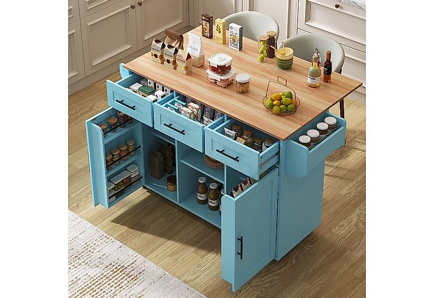 Flieks Küchenwagen mit erweiterbarer Arbeitsplatte, Rollen & Massivholzbein günstig online kaufen