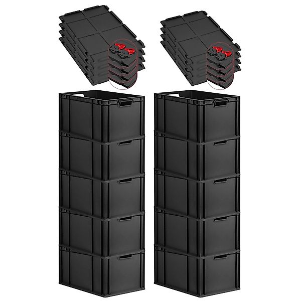 PROREGAL SuperSparSet 10x Eurobox Nextgen Grip Mit Scharnierdeckel Und Rote günstig online kaufen