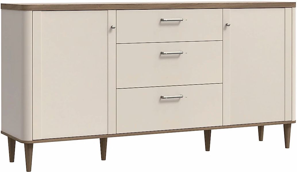 FORTE Sideboard, B/H/T 179,8/91,7/41,2 cm Echtholzfüße günstig online kaufen