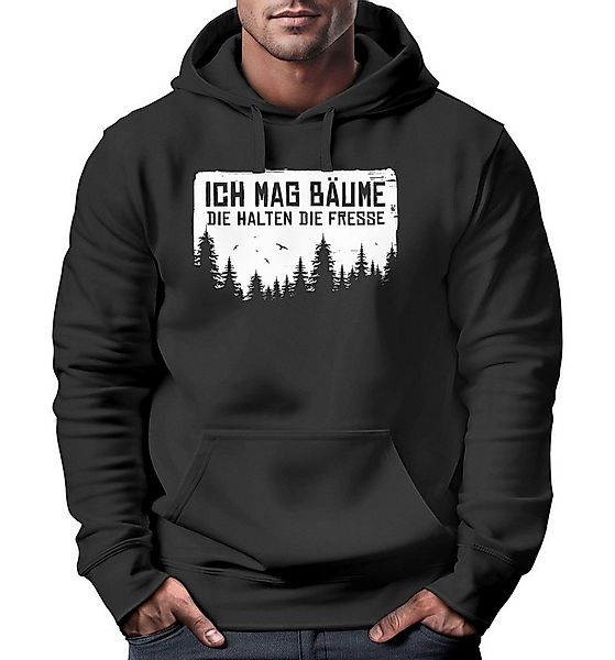 MoonWorks Hoodie Hoodie Herren Bedruckt mit Spruch lustig Ich mag Bäume Sar günstig online kaufen