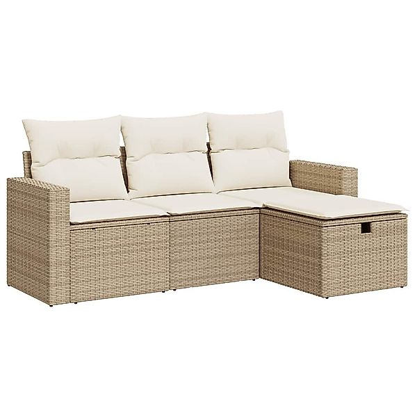 vidaXL Gartenlounge-Set 4-tlg. Garten-Sofagarnitur mit Kissen günstig online kaufen