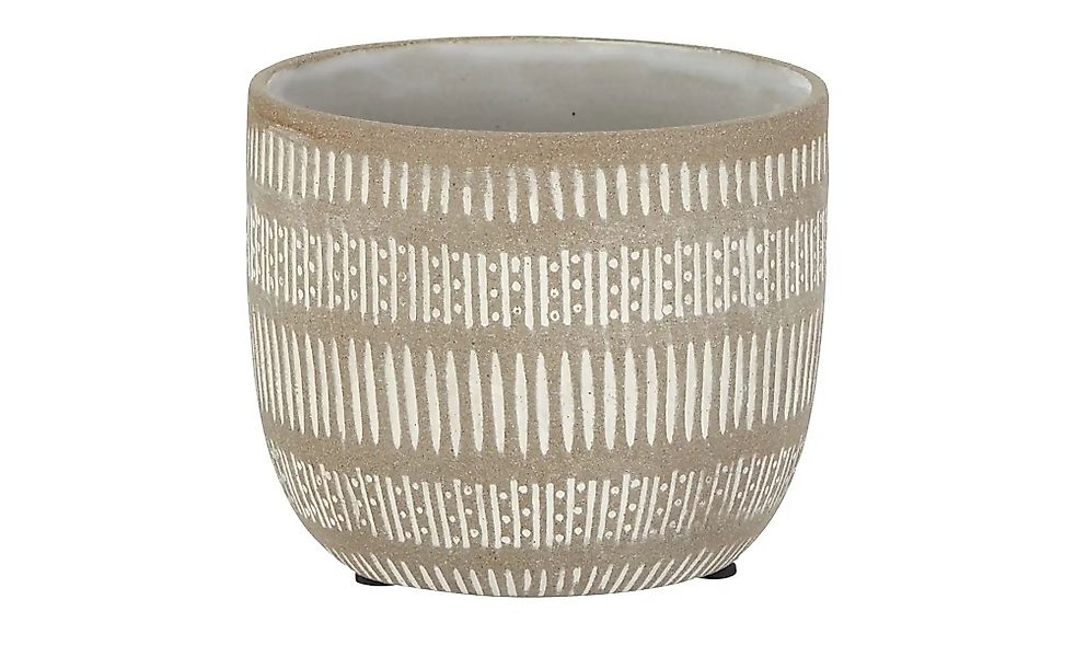 HOME STORY Übertopf   ¦ braun ¦ Steinzeug ¦ Maße (cm): H: 9  Ø: 11 Accessoi günstig online kaufen