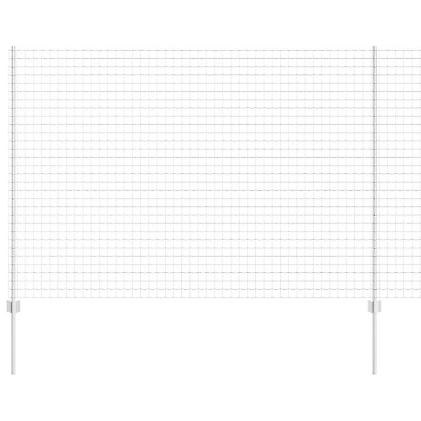 vidaXL Zaun mit Pfosten Silber 1,6 x 10 m Stahl 3336151 günstig online kaufen