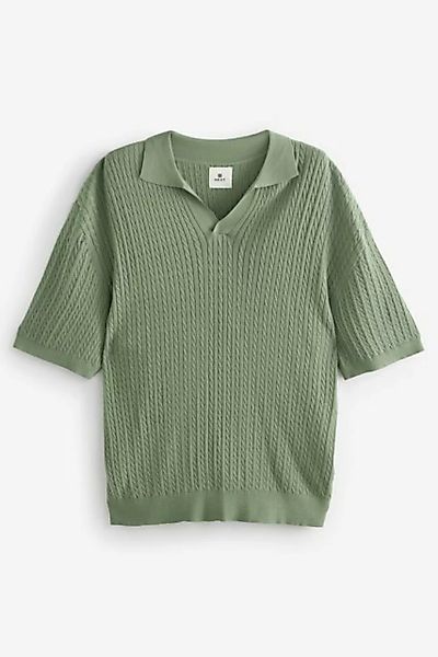 Next Poloshirt Regular Fit Trophy Kurzarmhemd mit Zopfmuster (1-tlg) günstig online kaufen
