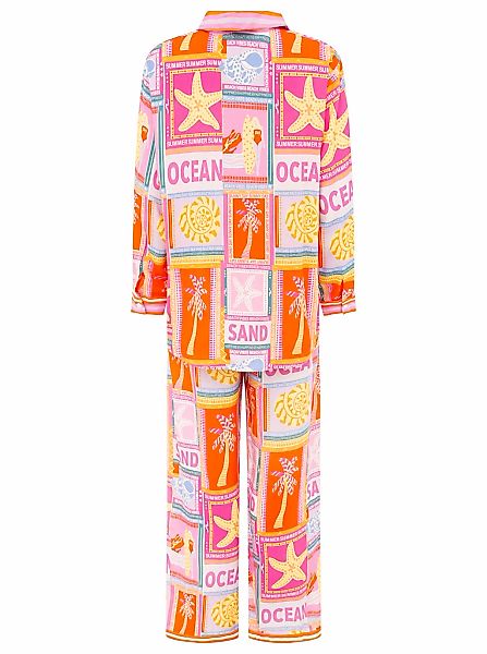 Zwillingsherz Shirtbluse ""Beach Vibes"", Farbenfrohes Set mit langer Hose günstig online kaufen