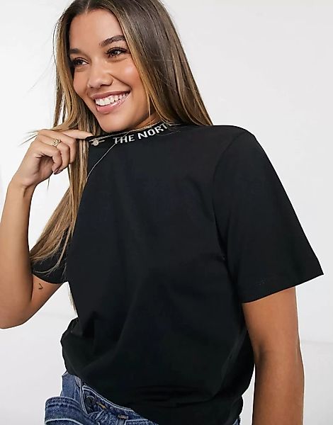 The North Face – Zumu – T-Shirt in Schwarz mit Kragendetail günstig online kaufen