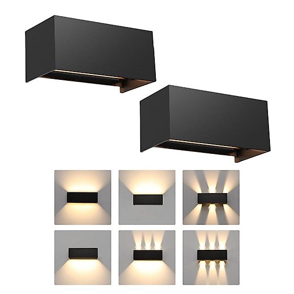 LETGOSPT Wandleuchte LED Wandlampe Innen/Außen Aluminium günstig online kaufen