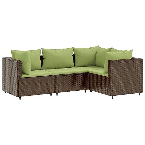 vidaXL Gartenlounge-Set 4-tlg. Garten-Lounge-Set mit Kissen günstig online kaufen