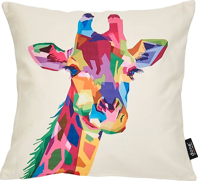 done. Dekokissen "Velour Print Giraffe" Beidseitig bedruckte Kissenhülle, v günstig online kaufen