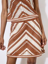 Apricot Minirock Chevron-Häkelrock mit elastischem Bund günstig online kaufen