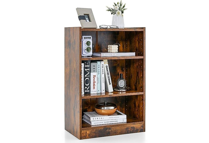 COSTWAY Bücherregal, mit 3 Fächern & verstellbaren Regalen, 30x50x75cm günstig online kaufen