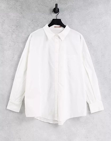 Skylar Rose – Oversize-Hemd in Weiß mit Puffärmeln günstig online kaufen