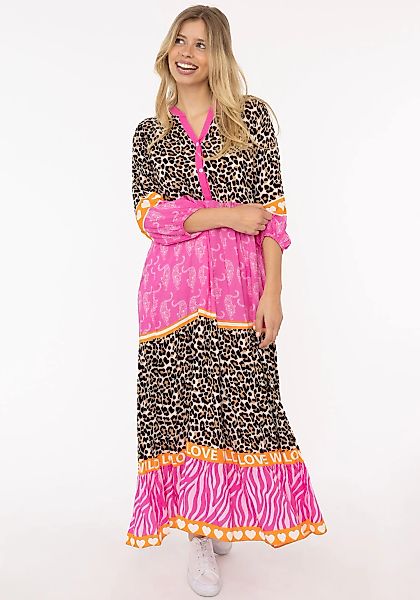 Zwillingsherz Maxikleid ""Wild Love"" Ohne Taschen mit Leo, Zebra und Muste günstig online kaufen