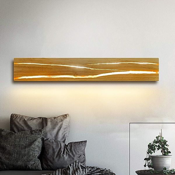Nettlife Wandleuchte Wandleuchte Innen Holz Holzmaserung günstig online kaufen