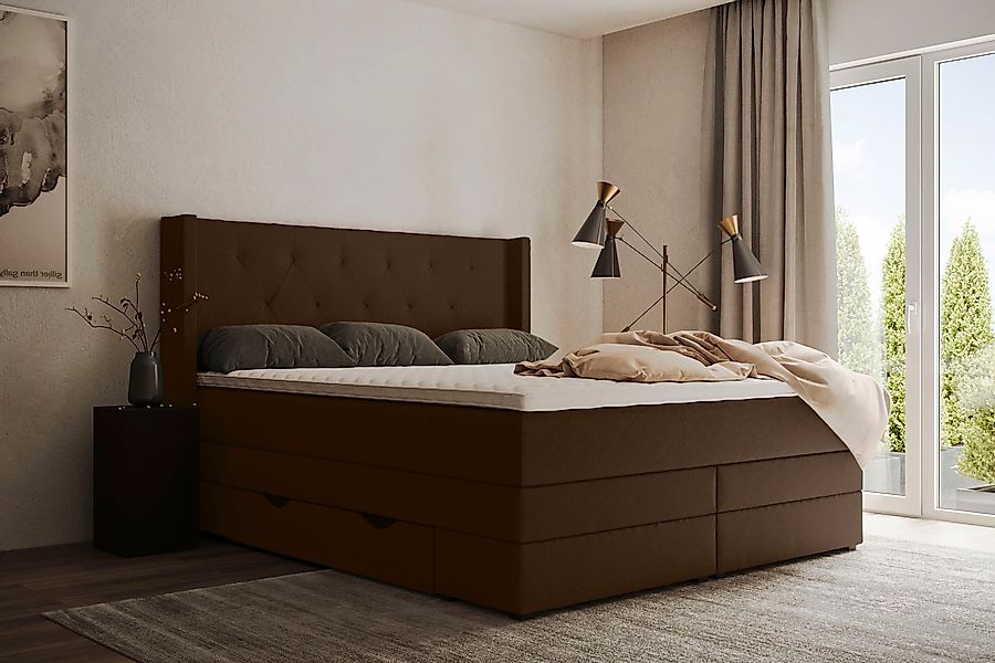 PLACES OF STYLE Boxspringbett »Elegance« mit schöner Knopfheftung, in den H günstig online kaufen