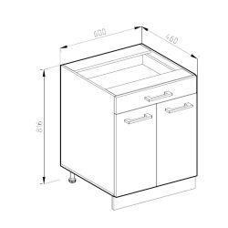 Vicco Unterschrank R-Line, Edelgrau/Weiß, 60 cm günstig online kaufen