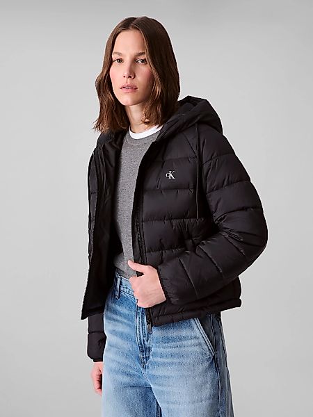 Calvin Klein Jeans Steppjacke "LIGHTWEIGHT LOGO PUFFER" mitKapuze Mit Logo günstig online kaufen