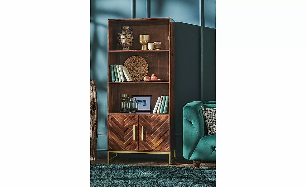 Bücherregal aus Massivholz Calatria ¦ holzfarben ¦ Maße (cm): B: 80 H: 180 günstig online kaufen
