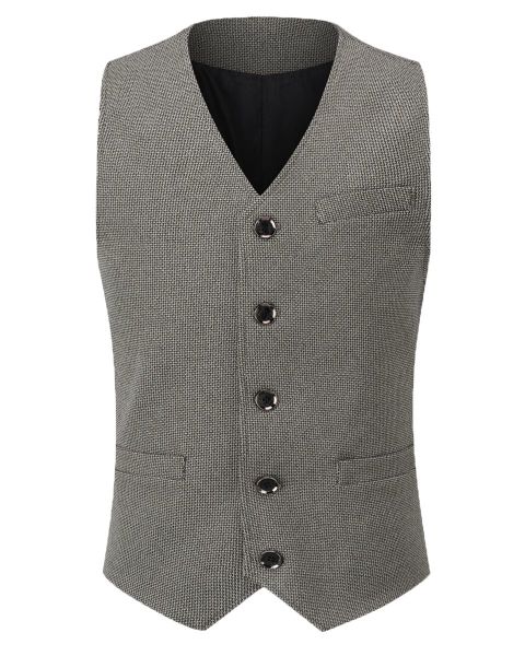 Allthemen Anzugweste Herren Anzugweste Herringbone V-Ausschnitt günstig online kaufen
