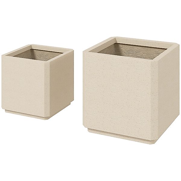 Outsunny Set mit 2 Quadratischen Gartentöpfen, Stapelbare Pflanzentöpfe für günstig online kaufen