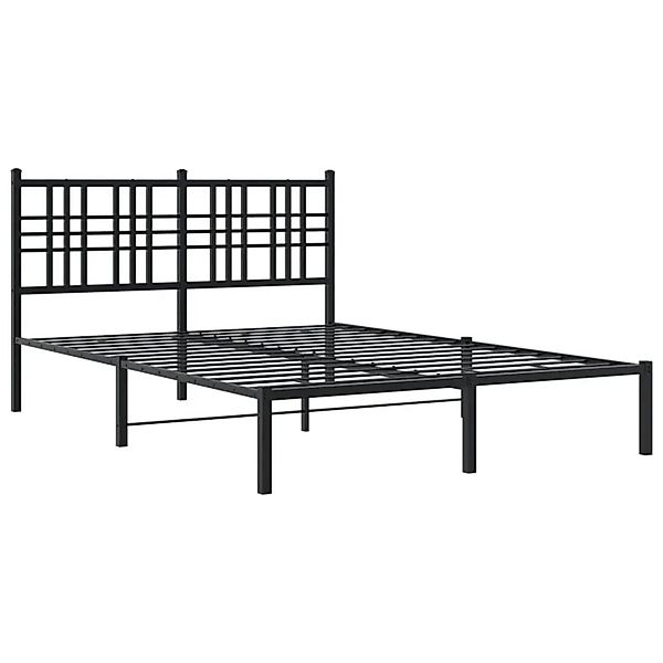 vidaXL Bettgestell mit Kopfteil Metall Schwarz 120x200 cm 376322 günstig online kaufen