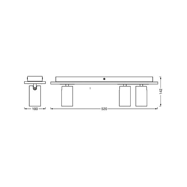 OSRAM Deckenstrahler MERCURY schwarz 3-Spot GU10-LED 927 dim günstig online kaufen