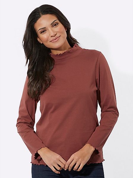 Sieh an! T-Shirt Stehkragen-Shirt Langarm günstig online kaufen