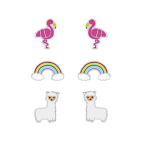 ALEXANDER YORK Ohrstecker-Set Flamingo, Regenbogen, Alpaka, günstig online kaufen