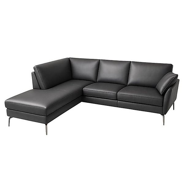 Erpo Ecksofa Ecksofa CL 990 Leder 42.059 Anthrazit Füße Verchromt mit Fußab günstig online kaufen