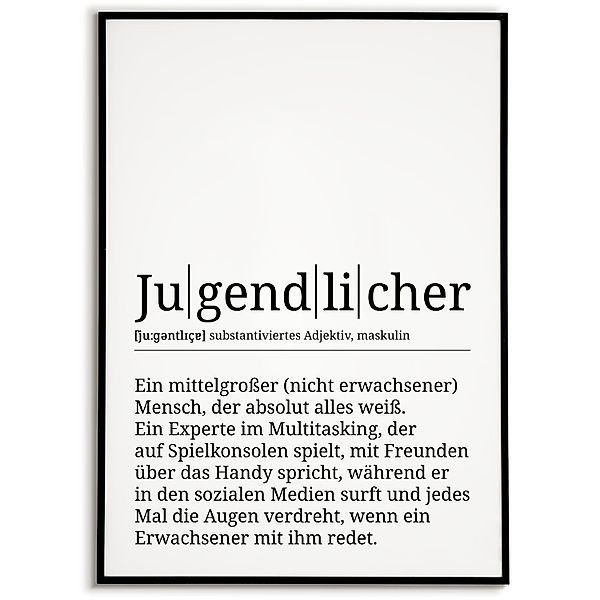 Tigerlino Poster Jugendlicher Definition Dekoration Bild günstig online kaufen