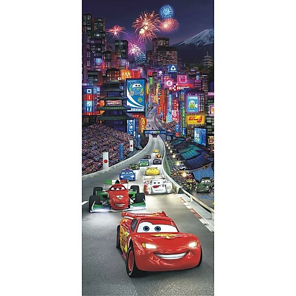 Disney Poster Cars Rot Lila und Grau 90 x 202 cm 600752 günstig online kaufen