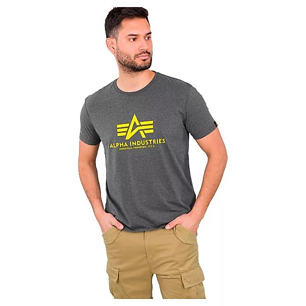 Alpha Industries Basic Kurzarm T-shirt XS Charcoal Heather günstig online kaufen