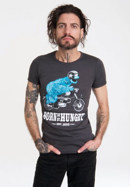 LOGOSHIRT T-Shirt Sesamstraße - Krümelmonster Motorrad günstig online kaufen
