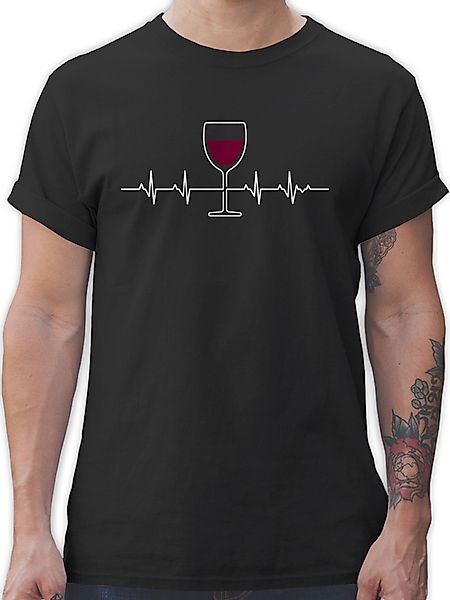 Shirtracer T-Shirt Herzschlag Rotwein Symbol und günstig online kaufen