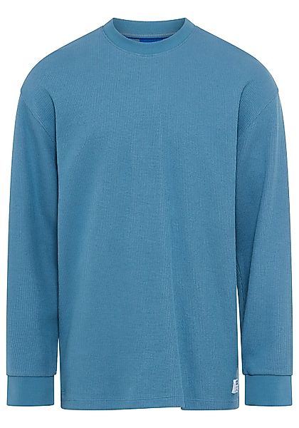 HUGO Blue Langarmshirt Nuwolo mit Logo-Badge günstig online kaufen