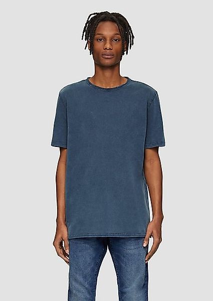 QS Kurzarmshirt Gewaschenes T-Shirt mit Rollkante günstig online kaufen