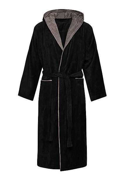 Badekönig Herrenbademantel, Kapuze, Gürtel, Langform aus Velours 100% Baumw günstig online kaufen