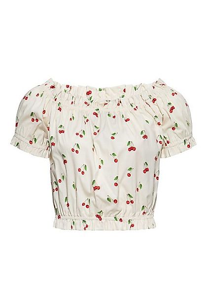 QueenKerosin Kurzarmbluse Cherry mit Allover-Print günstig online kaufen