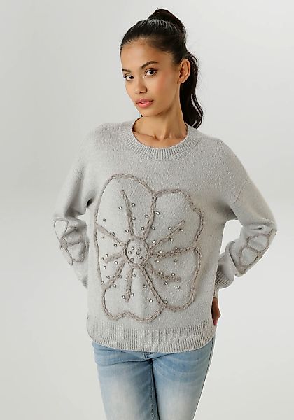 Aniston SELECTED Strickpullover vorne mit funkelnden Glitzersteinen verzier günstig online kaufen