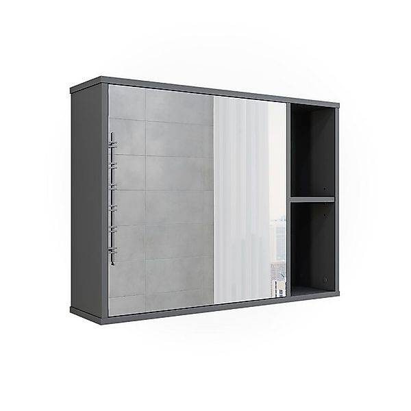 Vicco Badezimmerspiegelschrank Leano, Anthrazit, 80 x 60 cm günstig online kaufen