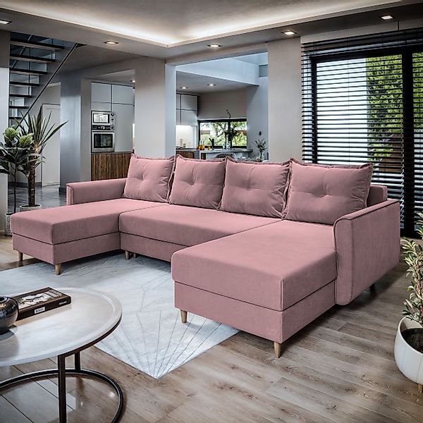 Masseno Ecksofa VERNI mit Schlaffunktion U-Form, günstig online kaufen