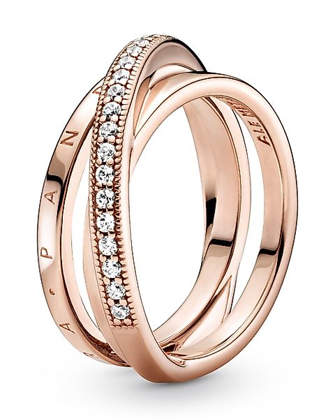 Pandora Fingerring Dreifach gekreuzter Pavé- günstig online kaufen