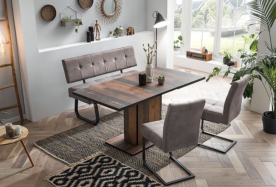 HELA Essgruppe »Luise I G (Bank, Stühle, Tisch)« Set, 4 Stk. tlg. Komfortsi günstig online kaufen