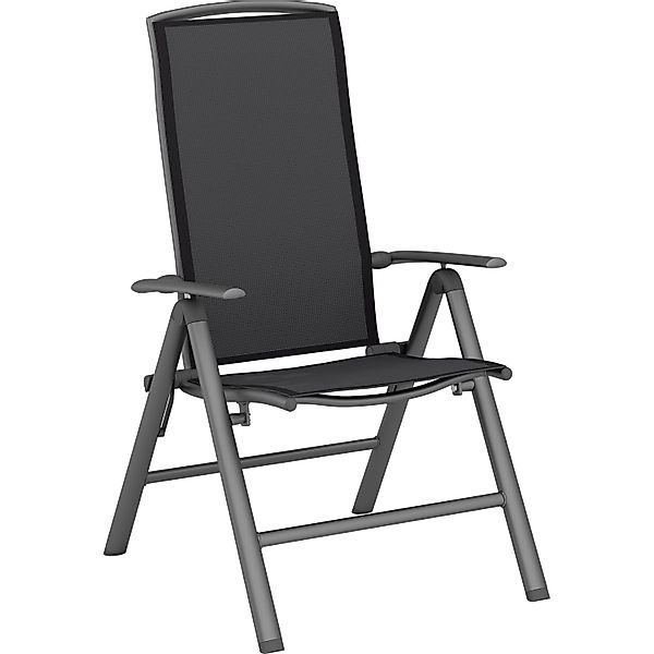 Klappsessel Welsby Textilen Aluminium Anthrazit-Grau günstig online kaufen