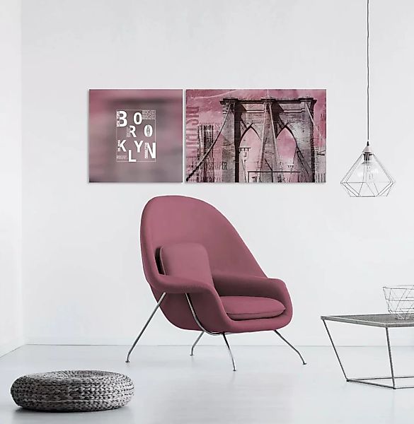 queence Leinwandbild »Brooklyn«, Abstrakte-Kunst-Modern-Spa-Spa Bilder-Sprü günstig online kaufen
