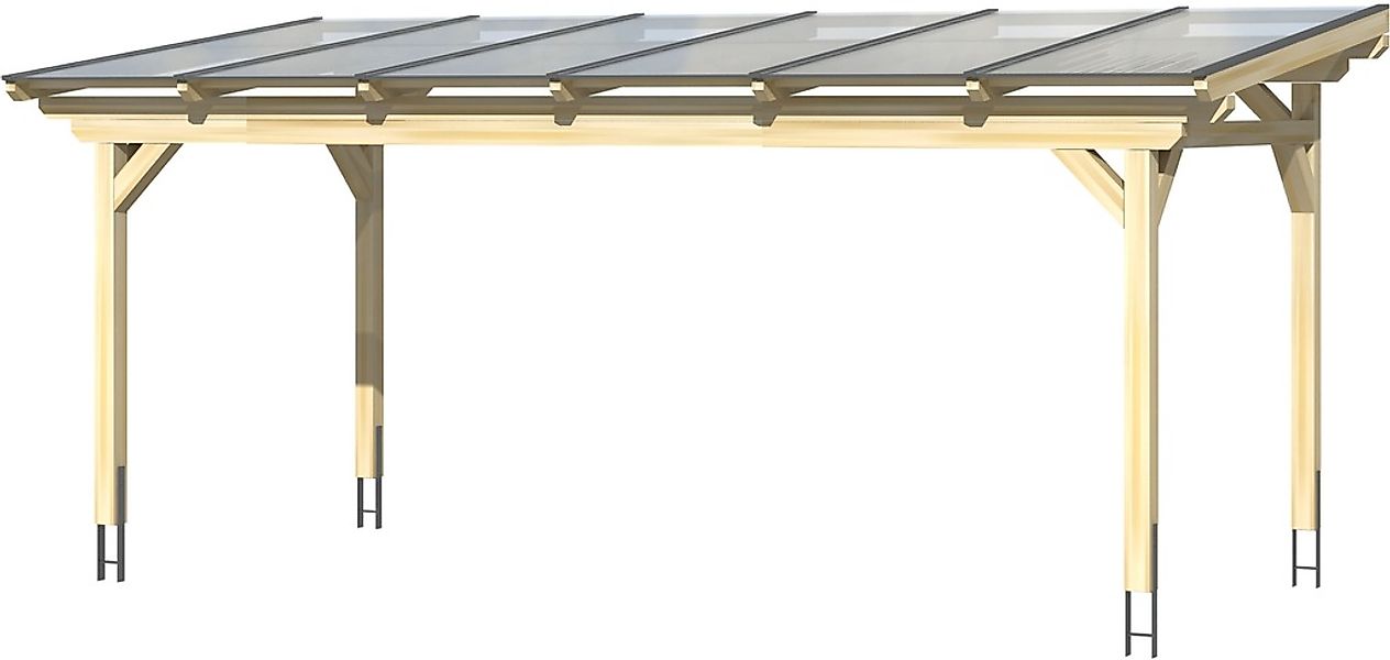 Skan Holz Terrassenüberdachung Sanremo 648 x 400 cm Leimholz Nussbaum günstig online kaufen