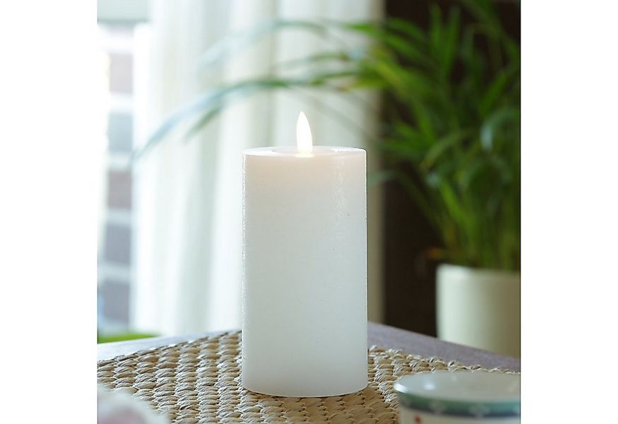 MARELIDA LED-Kerze LINA Rustik Optik Echtwachskerze flackernd Timer H: 15cm günstig online kaufen