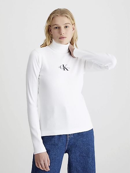 Calvin Klein Jeans Langarmshirt "MONOLOGO RIB ROLL NECK" günstig online kaufen