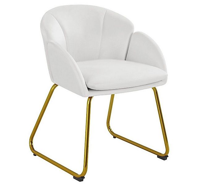 Yaheetech Esszimmerstuhl Polsterstuhl Lehnstuhl, mit Metallbeinen Gold, für günstig online kaufen